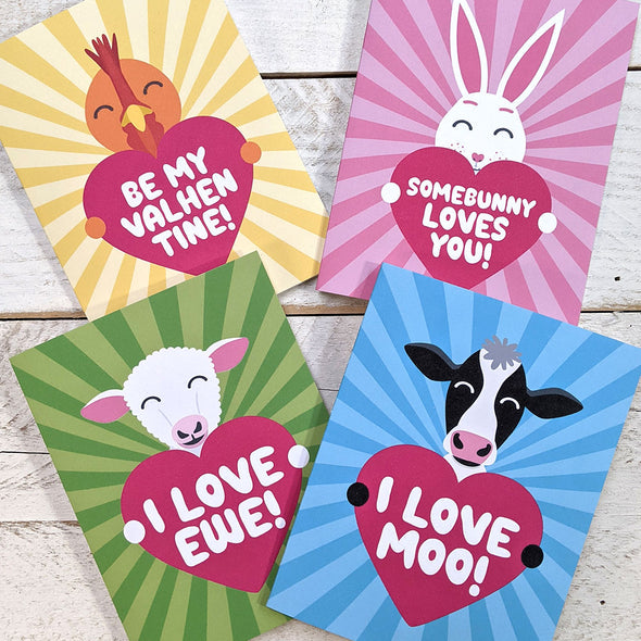 "I Love Ewe!" Sheep Valentine's Day Card, Recycled Anniversary Card