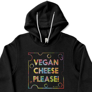 "Vegan Cheese Please!" Unisex Lightweight Fleece Hoodie Sweatshirt