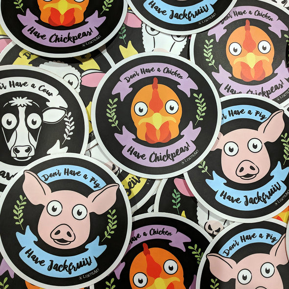 "Don't Have a Pig, Have Jackfruit!" Vinyl Vegan Bumper Sticker