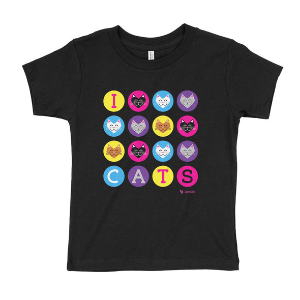 "I 💜 Love 💜 Cats" Kids T-Shirt