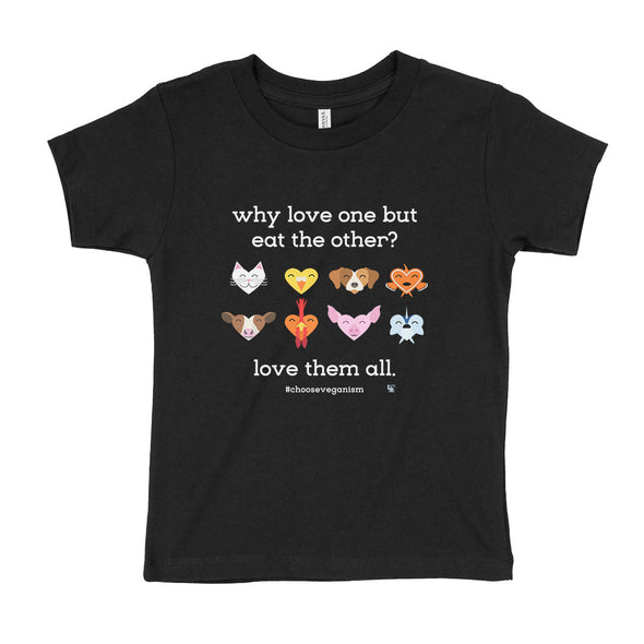 "Why Love One but Eat the Other?" Vegan Kids T-Shirt