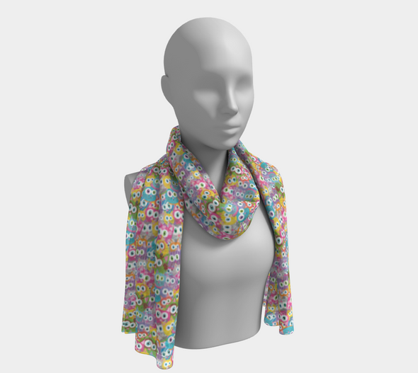 "Purrrballs" Whimsical Colorful Cat Scarf