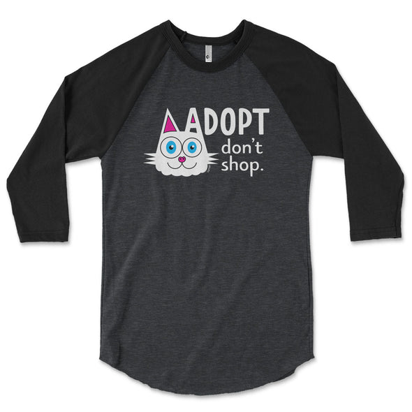 SALE "Adopt, Don't Shop." (cat ear) Unisex Raglan Shirt