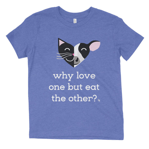 "Why Love One but Eat the Other? - Cat & Cow" Vegan Kids Youth T-Shirt