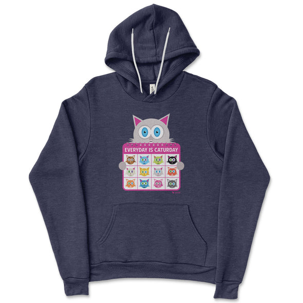 "Everyday is Caturday" Unisex Lightweight Fleece Cat Hoodie Sweatshirt