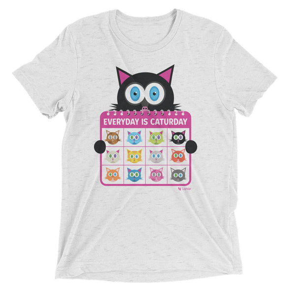 "Everyday is Caturday" Unisex Tri-blend Cat T-Shirt