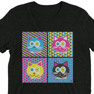 "CMYKat - 2x2" Unisex Tri-blend Cat T-Shirt