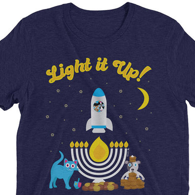 "Light it Up!" Hanukkah Friends Unisex Tri-blend T-Shirt