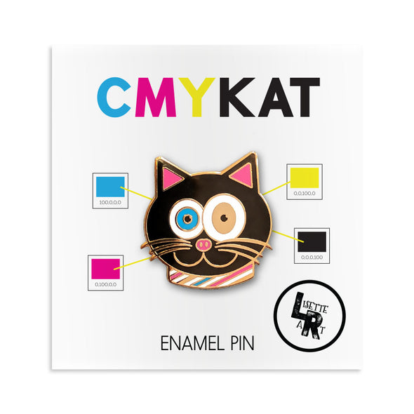 "CMYKat" Signature Cat Enamel Pin