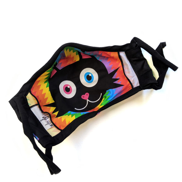 Electric Rainbow - Black Cat Premium Face Mask