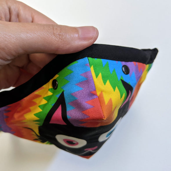 Electric Rainbow - Black Cat Premium Face Mask
