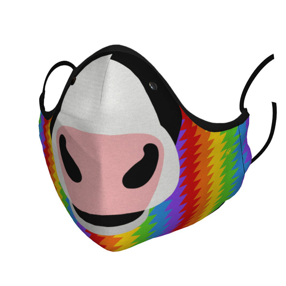 Electric Rainbow - Cow Nose Premium Face Mask