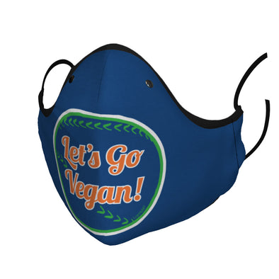 "Let's Go Vegan!" Baseball Themed Premium Face Mask