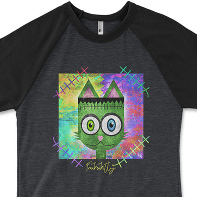SALE "Frankenkitty" Unisex Raglan Frankenstein Cat Shirt
