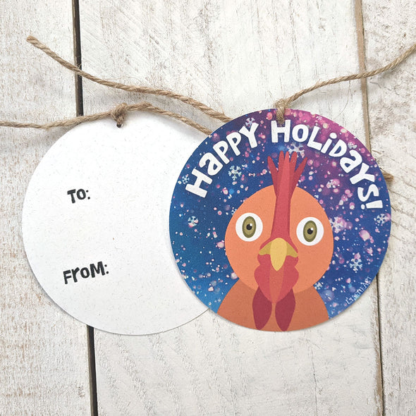 "Happy Holidays" Whimsical Animals Winter Holiday Gift Tags