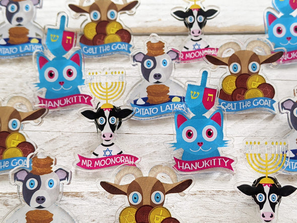"Gelt the Goat" Recycled Acrylic Hanukkah Goat Pin