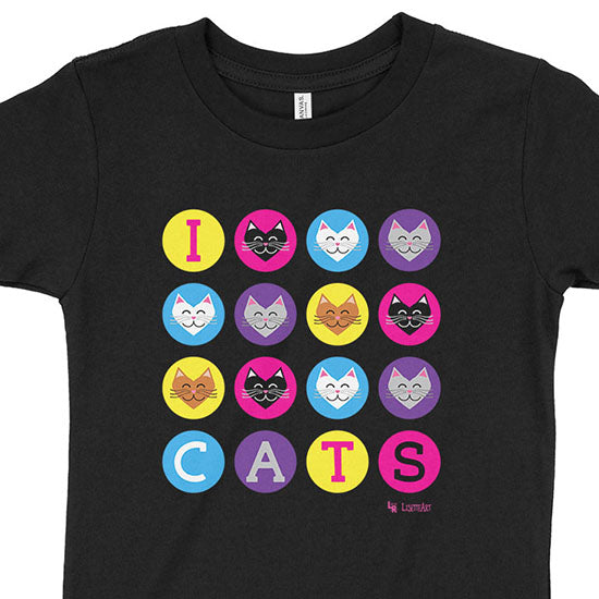 "I 💜 Love 💜 Cats" Kids T-Shirt