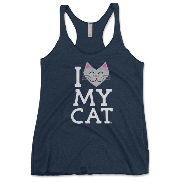 "I Love My Cat" Tri-blend Racerback Tank