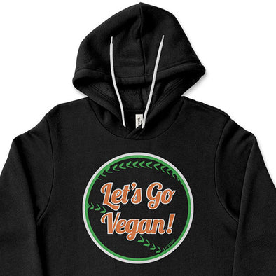 "Let's Go Vegan!" Unisex Lightweight Fleece Hoodie Baseball Sweatshirt