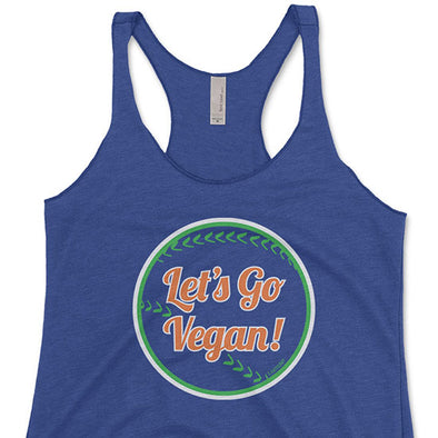 "Let's Go Vegan!" Tri-blend Racerback Baseball Tank