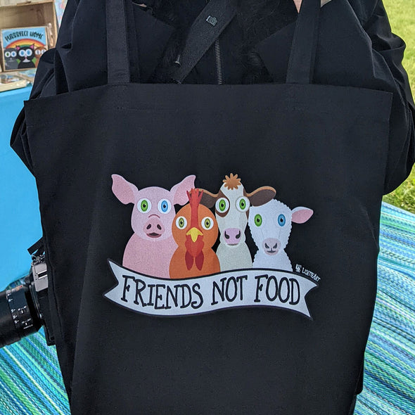 "Friends Not Food" Vegan Organic Cotton Tote Bag