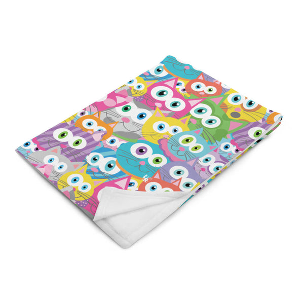 "Purrrballs!" Whimsical Cats Throw Blanket