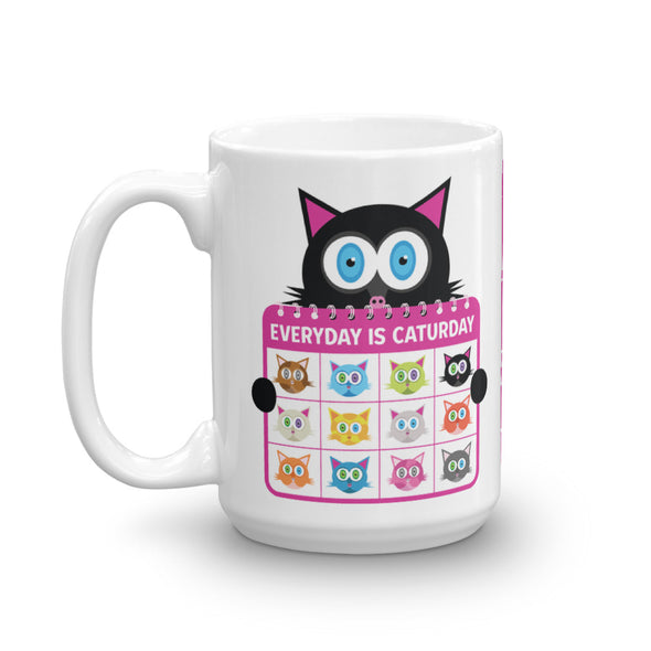 "Everyday is Caturday" Large Coffee Cat Mug
