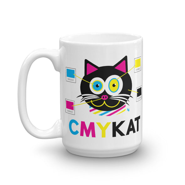 "CMYKat" Large Cat Coffee Mug