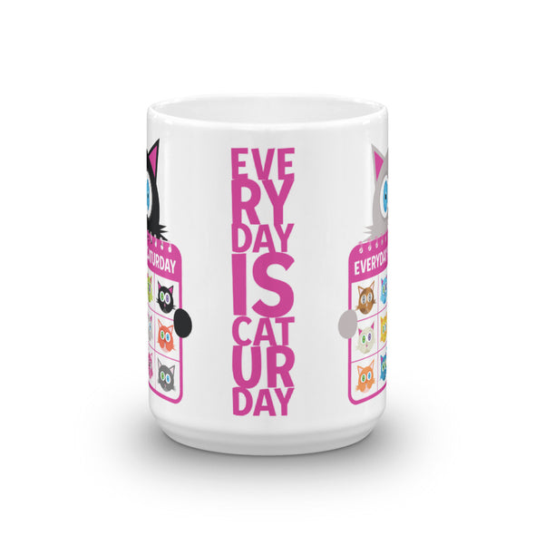 "Everyday is Caturday" Large Coffee Cat Mug