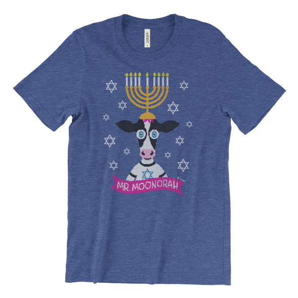 "Mr. Moonorah" Hanukkah Cow Unisex T-Shirt