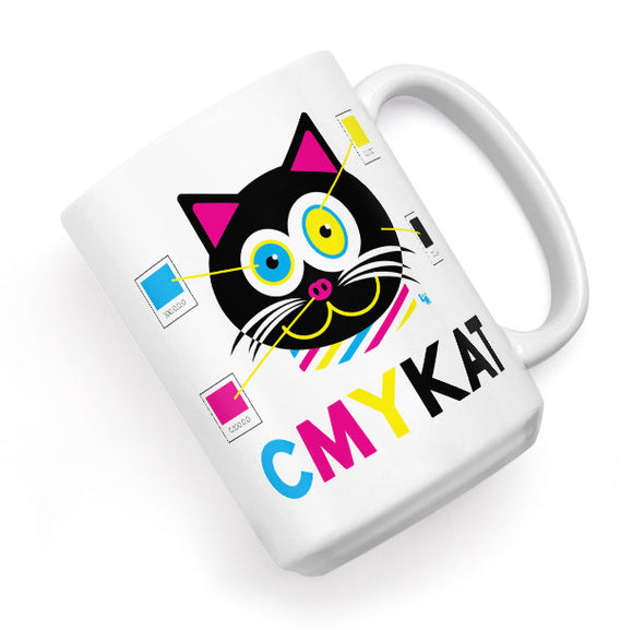 "CMYKat" Large Cat Coffee Mug