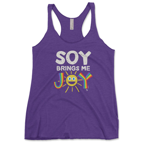"Soy Brings Me Joy" Tri-blend Racerback Vegan Tank