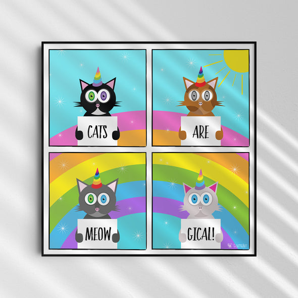 "Cats are Meowgical" - Cute Art Print