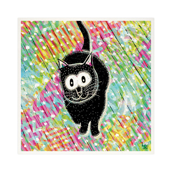 "Black Cat Cutie" Whimsical Art Print