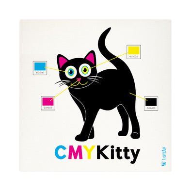 "CMYKitty" Funky Cat Art Print