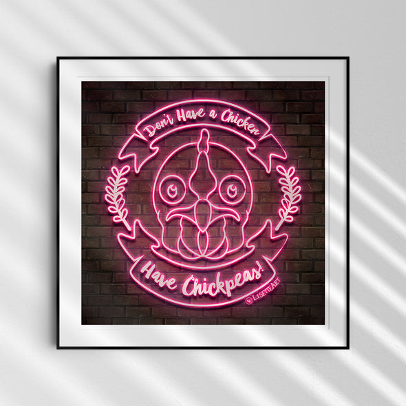 "Don't Have a Cow, Lamb, Pig, Chicken" Vegan Neon Sign Art Prints