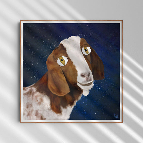 "Maddie" Indraloka Animal Sanctuary - Whimsical Goat Art Print