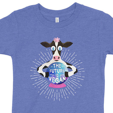 "The Future is Vegan" Cow with Crystal Ball Kids T-Shirt