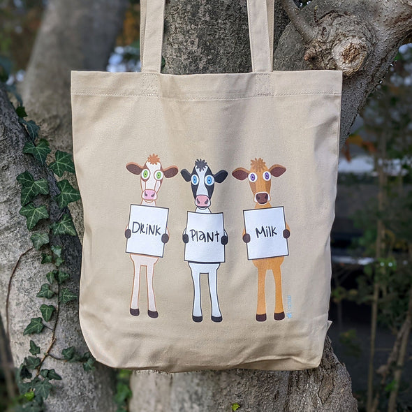 "Drink Plant Milk" Vegan Organic Cotton Tote Bag