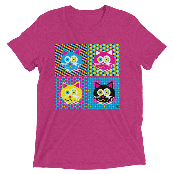 "CMYKat - 2x2" Unisex Tri-blend Cat T-Shirt