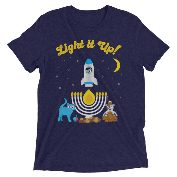 "Light it Up!" Hanukkah Friends Unisex Tri-blend T-Shirt