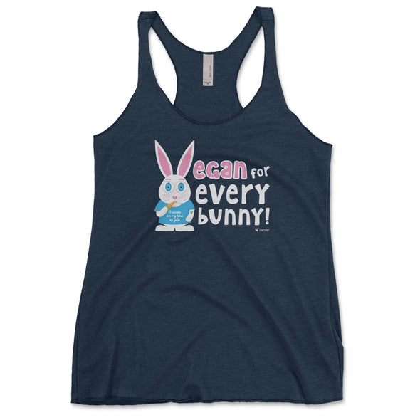 "Vegan for Everybunny!" Tri-blend Racerback Bunny Rabbit Tank