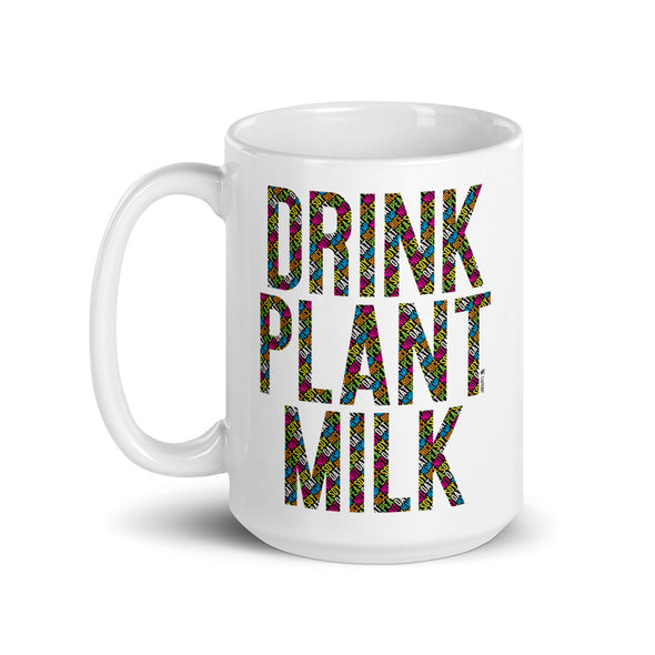 "Drink Plant Milk - Typography" Large Coffee Mug