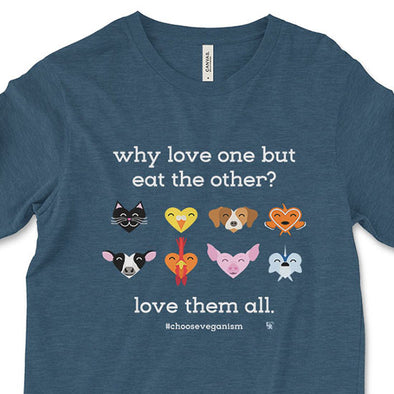 "Why Love One but Eat the Other?" Vegan Unisex Long Sleeve Tee